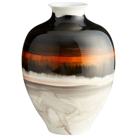 Cyan Design Indian Paint Brush 10-1/4" Diameter Ceramic Vase Black / Cream Gradient