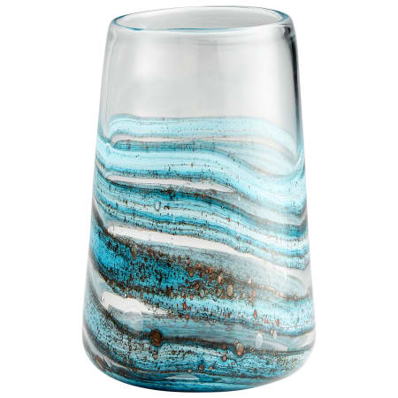 Cyan Design Rogue 7-3/4" Diameter Glass Vase Blue