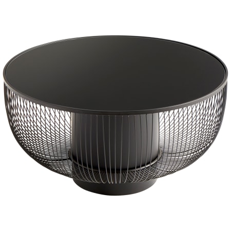 Cyan Design Large Carousel 30" Diameter Glass Top Iron Coffee Table Graphite