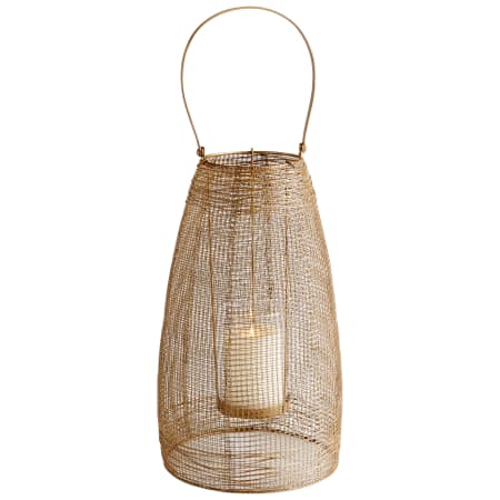 Cyan Design Large Gauze Glass and Iron Hanging Pillar Candleholder Gold