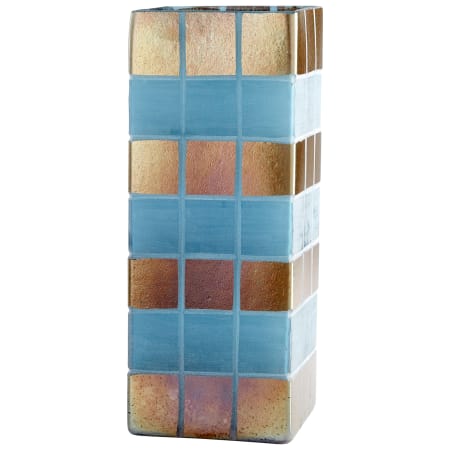 Cyan Design Aurum 14-3/4" Tall Glass Vase Iridescent Gold and Blue