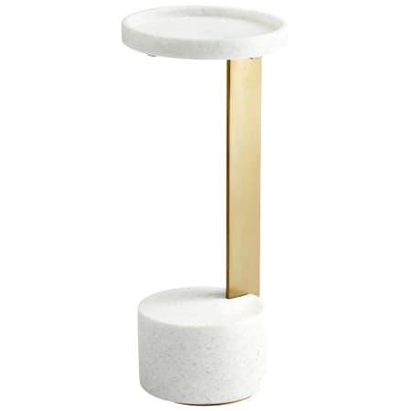 Cyan Design Kodiak 10" Diameter Marble Top Iron Side Table Gold/White