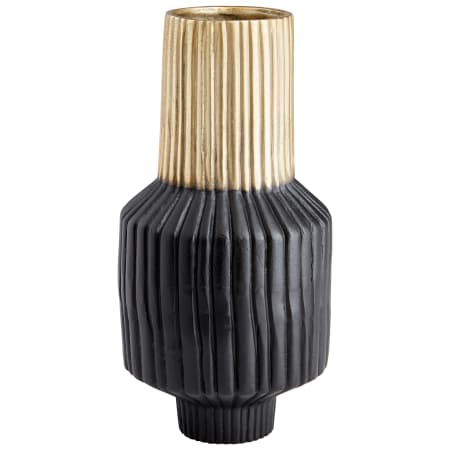 Cyan Design Allumage 14" Tall Aluminum Vase Matt Black and Gold