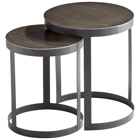 Cyan Design Monocroma 20" Diameter Aluminum Top Iron Nesting Table Silver and Black