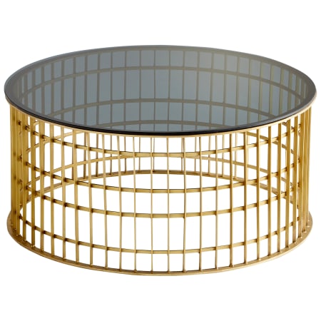 Cyan Design Kingdom 36" Diameter Glass Top Iron Coffee Table Antique Brass