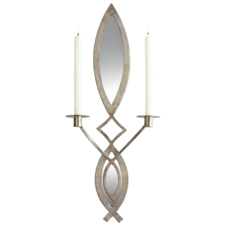 Cyan Design Exclamation 28 Inch Tall Iron and Glass Candle Holder Mystic Silver
