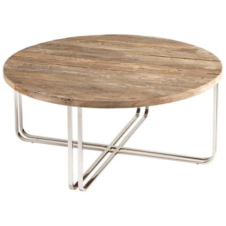 Cyan Design Montrose 39.75 Inch Diameter Stainless Steel and Wood Coffee Table Black Forest Grove and Chrome