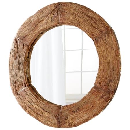 Cyan Design Wagon 50" Diameter Circular Framed Bathroom Mirror Walnut