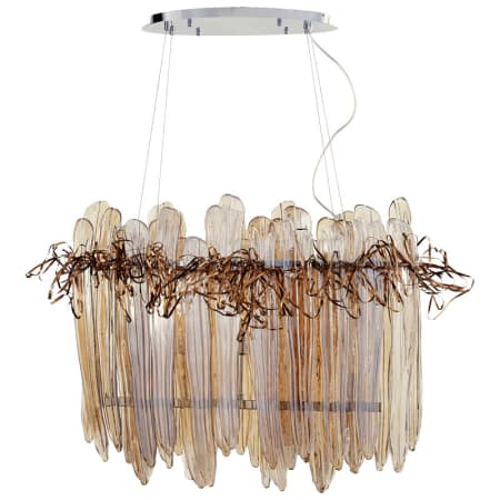 Cyan Design Thetis 5 Light 1 Tier Linear Chandelier Chrome and Copper