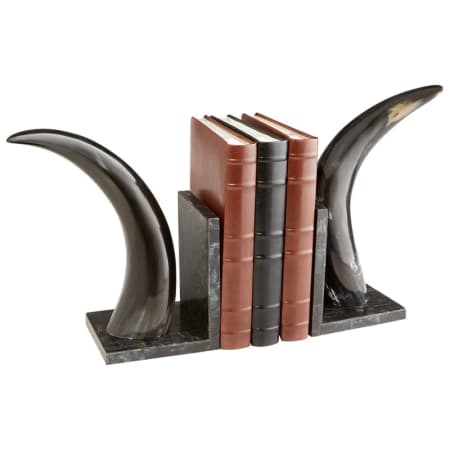 Cyan Design 15 Inch Tall Horn Rimmed Bookends Bone and Black