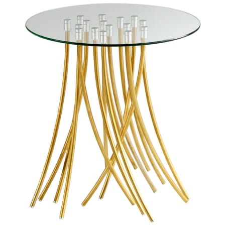 Cyan Design Tuffoli 23.75 Inch Diameter Stainless Steel and Clear Glass Side Table Satin Gold