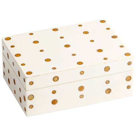 Cyan Design Dot Crown Container - Small White / Brass