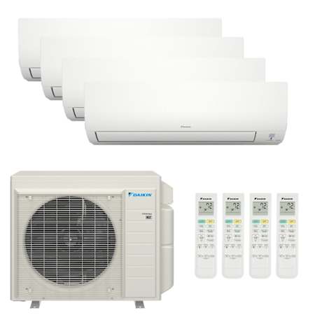 Daikin MXM 34.2K BTU Cooling / 36K BTU Heating 20 SEER2 Four Zone Wall Mount Mini Split Package with (2) 7k, (1) 12k and (1) 18k BTU Indoor Units N/A