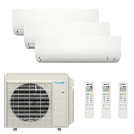 Daikin MXM Series 34.2K BTU Cooling / 36K BTU Heating 20 SEER2 Three Zone Wall Mount Mini Split System with (2) 7K and (1) 15K BTU Indoor Units N/A