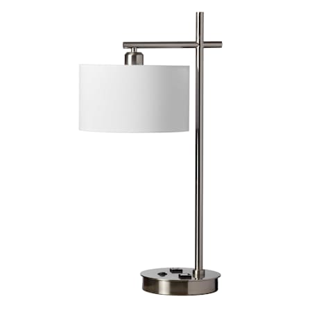 Dainolite Single Light 26-1/2" High Desk Lamp with Fabric Shade Satin Chrome