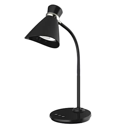 Dainolite Single Light 16" Tall Integrated LED Flexible Neck Desk Lamp Black