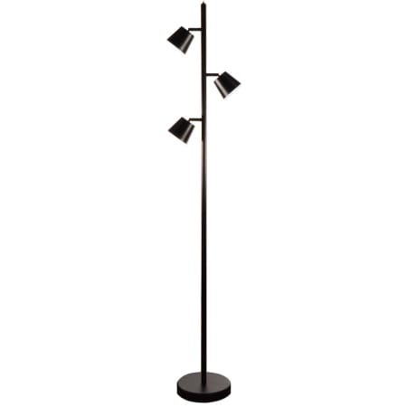 Dainolite 3 Light 62" Tall LED Floor Lamp with Metal Shades Matte Black