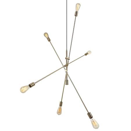 Dainolite 6 Light 50" Wide Chandelier Aged Brass