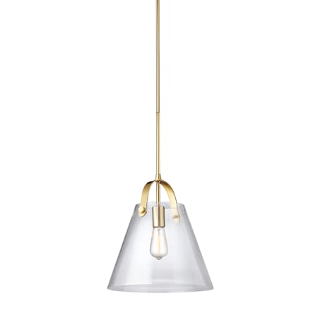 Dainolite 13" Wide Pendant Aged Brass