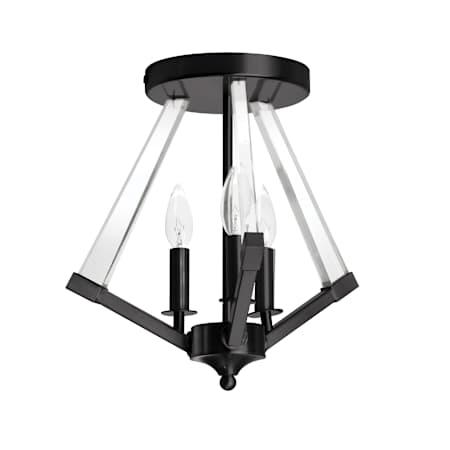 Dainolite Aalto 3 Light 15" Wide Semi-Flush Ceiling Fixture Matte Black