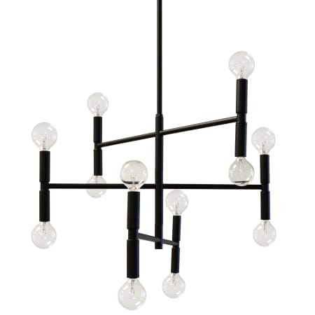 Dainolite Ava 12 Light 21" Wide Chandelier Matte Black