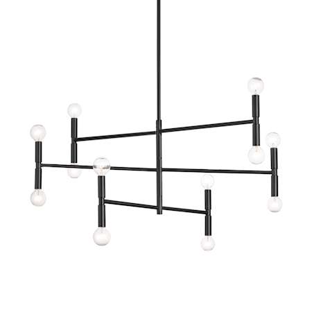 Dainolite Ava 12 Light 31" Wide Chandelier Matte Black