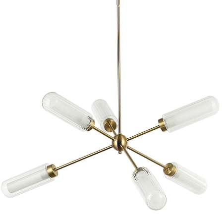 Dainolite Balbina 6 Light 40" Wide Sputnik Chandelier Aged Brass