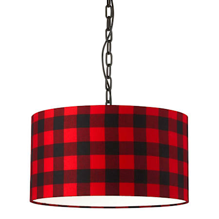 Dainolite Braxton 20" Wide Pendant Buffalo Check / Black
