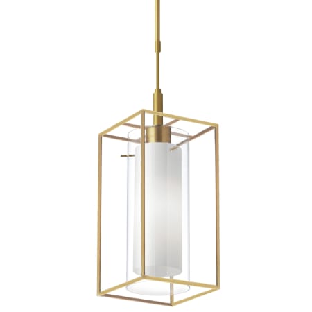 Dainolite Cubo 7" Wide Mini Pendant Aged Brass