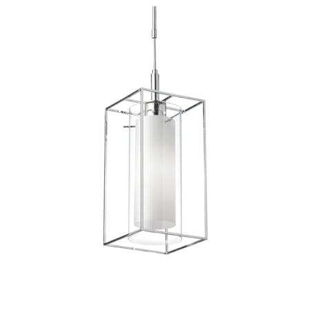 Dainolite Cubo 7" Wide Mini Pendant Polished Chrome / White