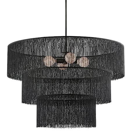 Dainolite Cadelaria 4 Light 40" Wide Waterfall Chandelier Black / Matte Black