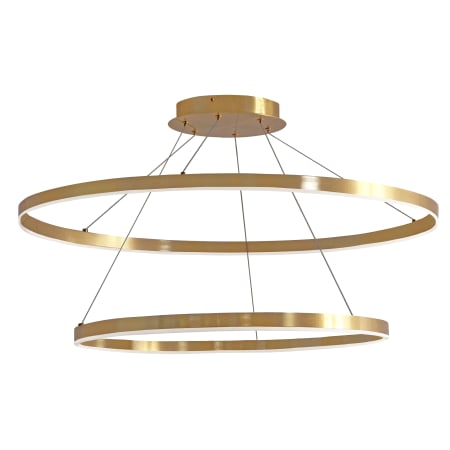 Dainolite Circulo 2 Light 32" Wide LED Pendant Aged Brass
