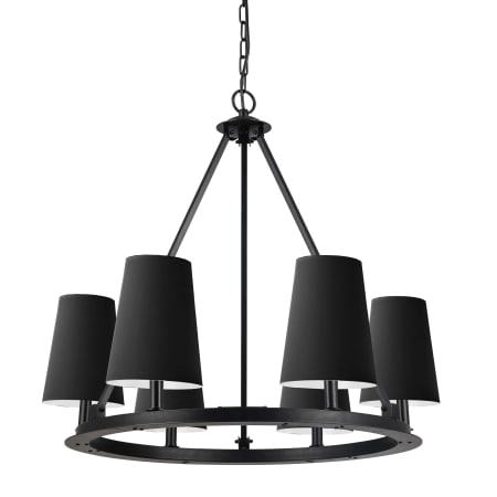Dainolite Colby 6 Light 30" Wide Ring Chandelier Matte Black