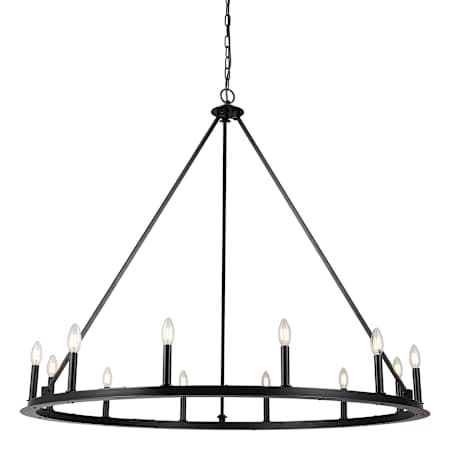 Dainolite Colby 12 Light 48" Wide Chandelier Matte Black
