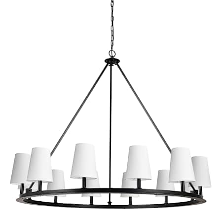 Dainolite Colby 12 Light 52" Wide Ring Chandelier Matte Black / White