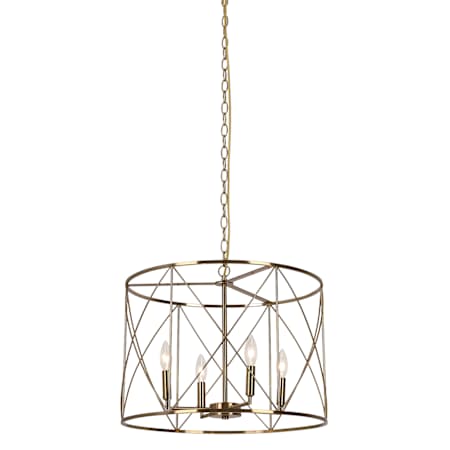 Dainolite Calah 4 Light 20" Wide Drum Chandelier Aged Brass