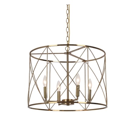 Dainolite Calah 4 Light 20" Wide Drum Chandelier Aged Brass
