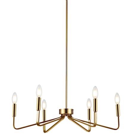 Dainolite Clayton 6 Light 26" Wide Chandelier Aged Brass