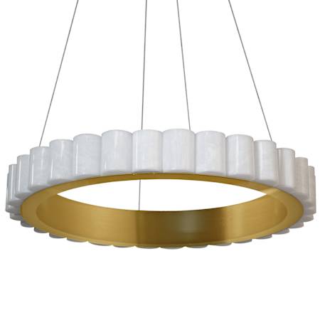 Dainolite Celeste 24" Wide LED Ring Chandelier Alabaster / Aged Brass