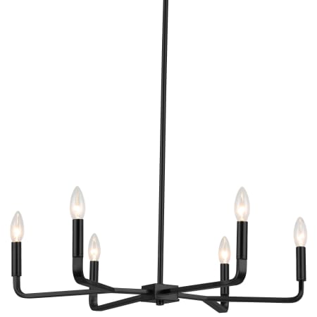 Dainolite Colette 6 Light 24" Wide Taper Candle Style Chandelier Matte Black