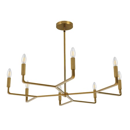 Dainolite Colette 8 Light 32" Wide Taper Candle Style Chandelier Aged Brass