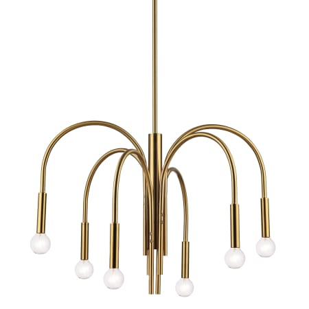 Dainolite Callway 6 Light 24" Wide Waterfall Chandelier Aged Brass