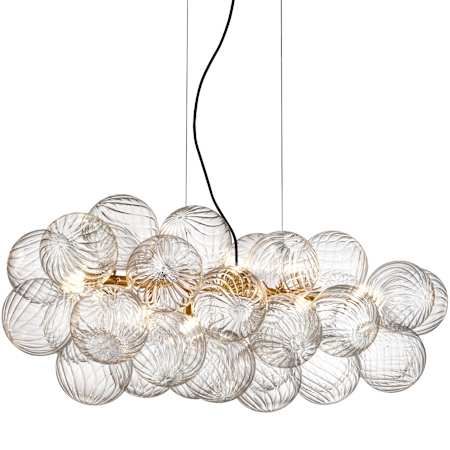 Dainolite Charlize 10 Light 41" Wide Linear Pendant Clear / Aged Brass