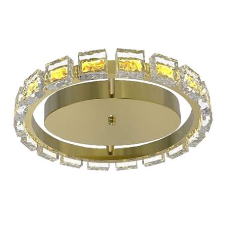 Dainolite Camila 16" Wide LED Semi-Flush Ceiling Fixture Clear / Aged Brass