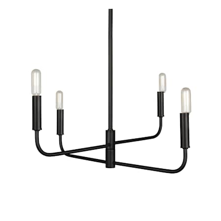 Dainolite Catalina 4 Light 24" Wide Taper Candle Style Chandelier Matte Black