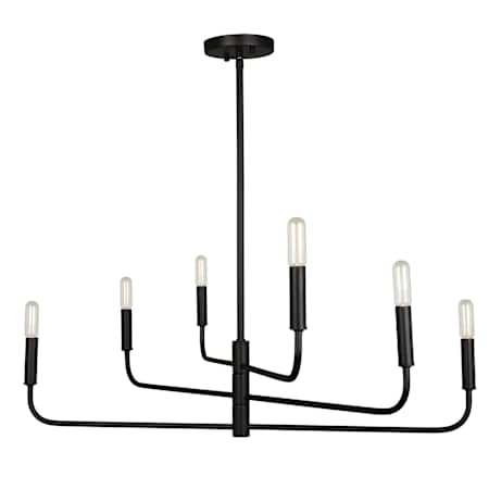 Dainolite Catalina 6 Light 32" Wide Taper Candle Style Chandelier Matte Black