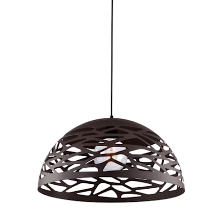 Dainolite Coral Single Light 16" Wide Pendant with Cutout Shade Matte Black