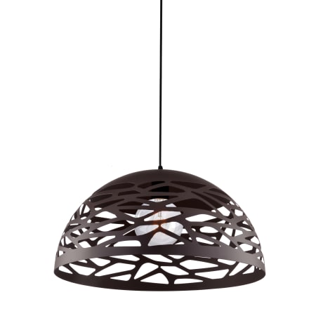 Dainolite Coral Single Light 16" Wide Pendant with Cutout Shade Matte Black