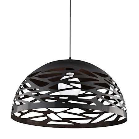 Dainolite Coral Single Light 20" Wide Chandelier with Cutout Shade Matte Black