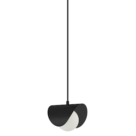 Dainolite Cresent 6" Wide Mini Pendant Matte Black / White
